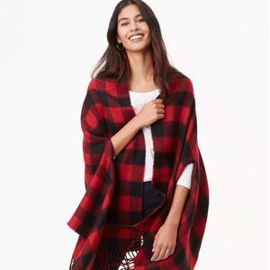 Reversible Buffalo Plaid Cape Wrap